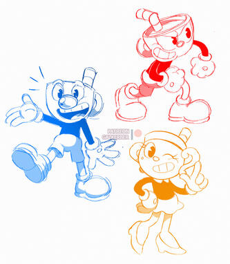 Cuphead, Mugman and Ms Chalice Cuphead, Mugman and Ms Chalice